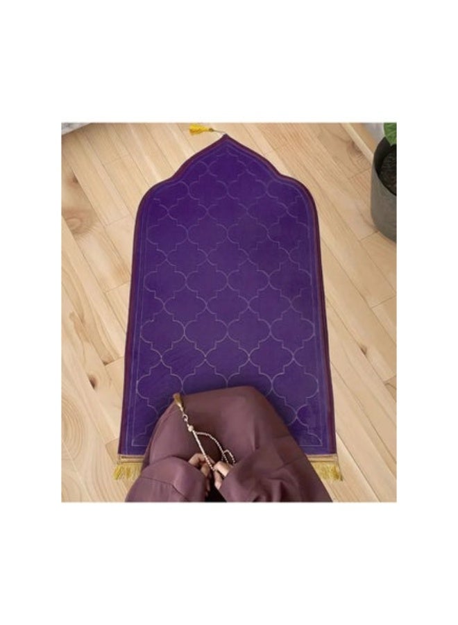 أكاليكس مجموعة من 4 سجادات صلاة، 70×110 سم، سطح مخملي مانع للانزلاق، سجادة صلاة إسلامية بتصميم قبة جديد، سجادة صلاة مبطنة سميكة، مناسبة للأطفال والرجال والنساء، هدية عيد، سجادة صلاة رمضان، متعددة الألوان - Image 3